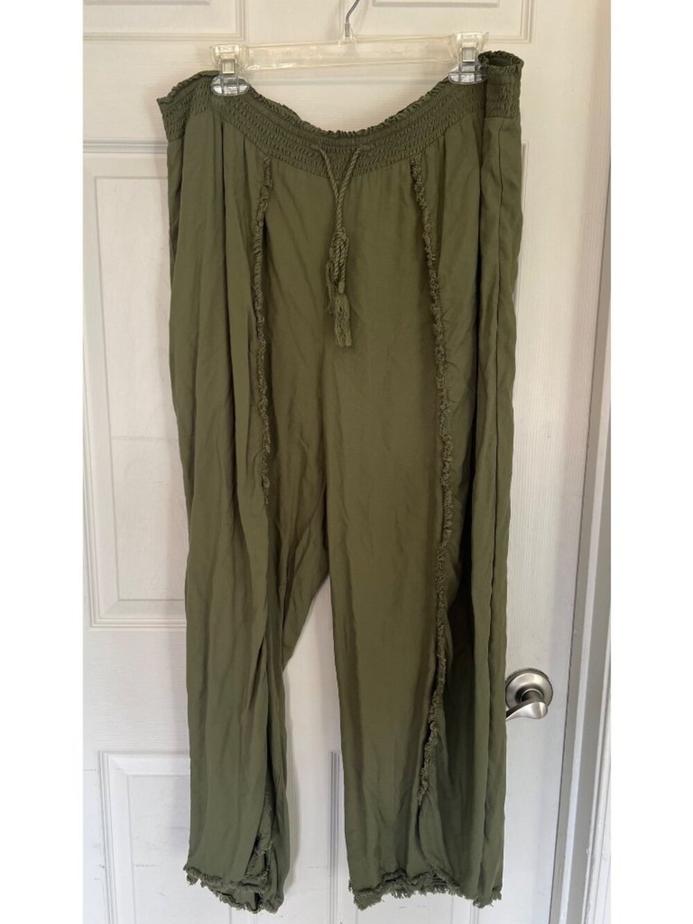 Time & Tru Pants Flyaway Wide Leg Fringe Beach Cover Up Pants Flowy Palazzo XXL